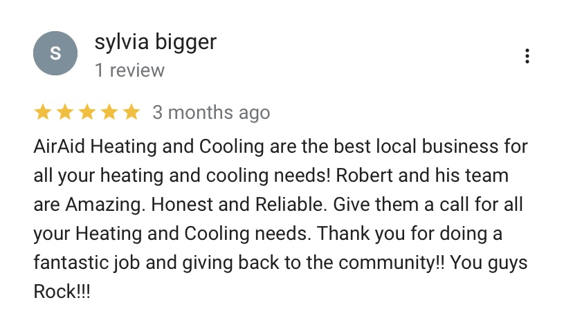 AirAid customer review screenshot from Sylvia